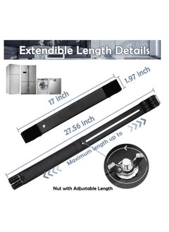 SYOSI Universal Extendable Furniture Appliances Rollers, Strong Mover Tools with 24 Roller & Brake Equipment Strong Base for Washing Machines Refrigerators Dryers for Mobile Wheels Bearing 600LB - Black  - Image 4