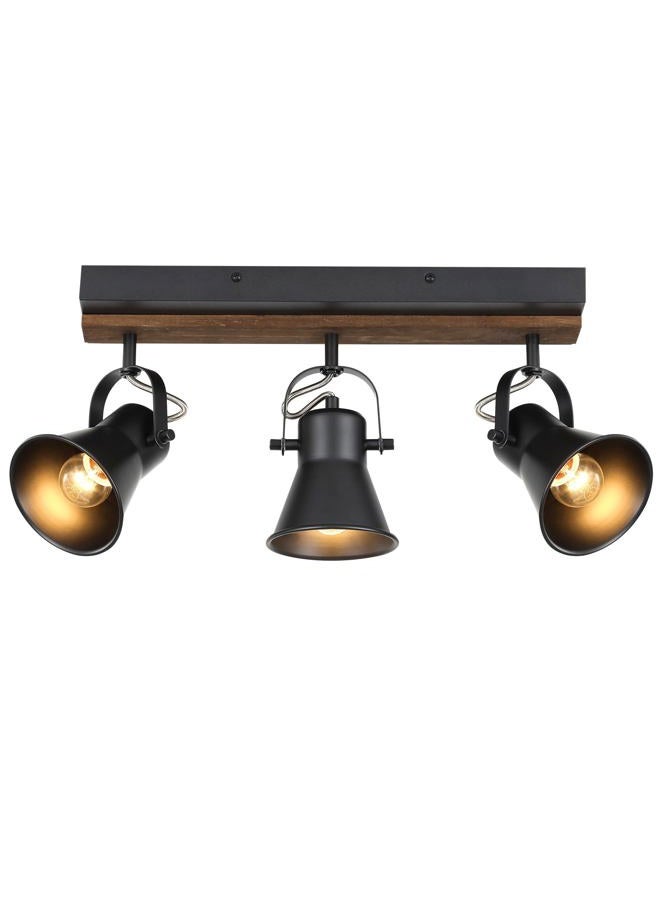 SEEBLEN 3-Light Kitchen Light Fixtures Ceiling/Wall Mount, Adjustable Ceiling Spotlight,Industrial Black Kitchen Track Lighting Fixtures Ceiling for Living Room, Dining Room, Hallway,Bathroom. - Image 1