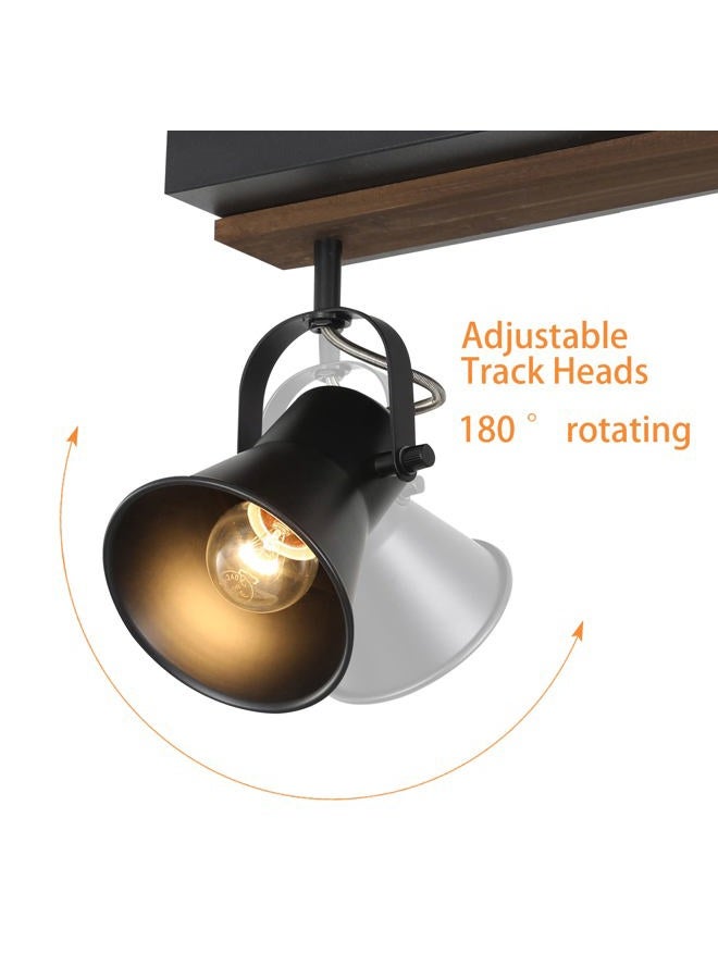 SEEBLEN 3-Light Kitchen Light Fixtures Ceiling/Wall Mount, Adjustable Ceiling Spotlight,Industrial Black Kitchen Track Lighting Fixtures Ceiling for Living Room, Dining Room, Hallway,Bathroom. - Image 2