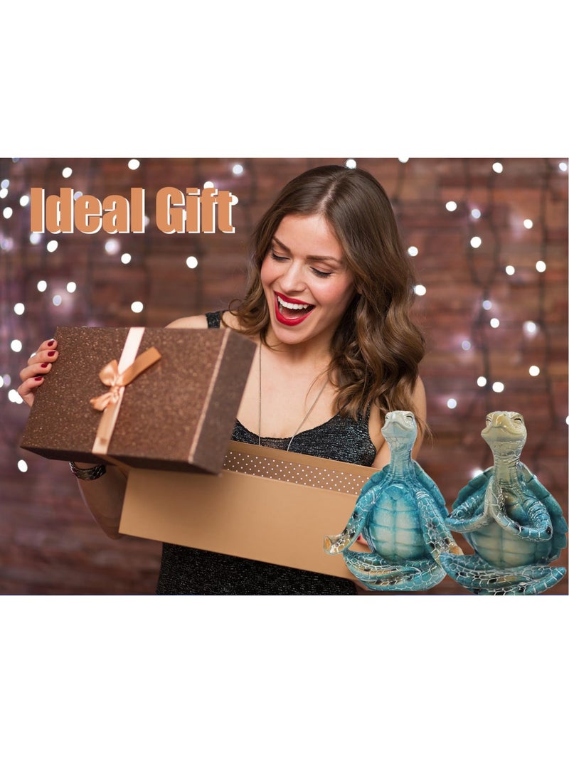 Excefore Sea Turtle Meditating Yoga Figurines, Yoga Sea Turtle Figurine Statues for Meditating, for Living Room Office Bedroom Decoration and Spiritual Garden Room - Image 3