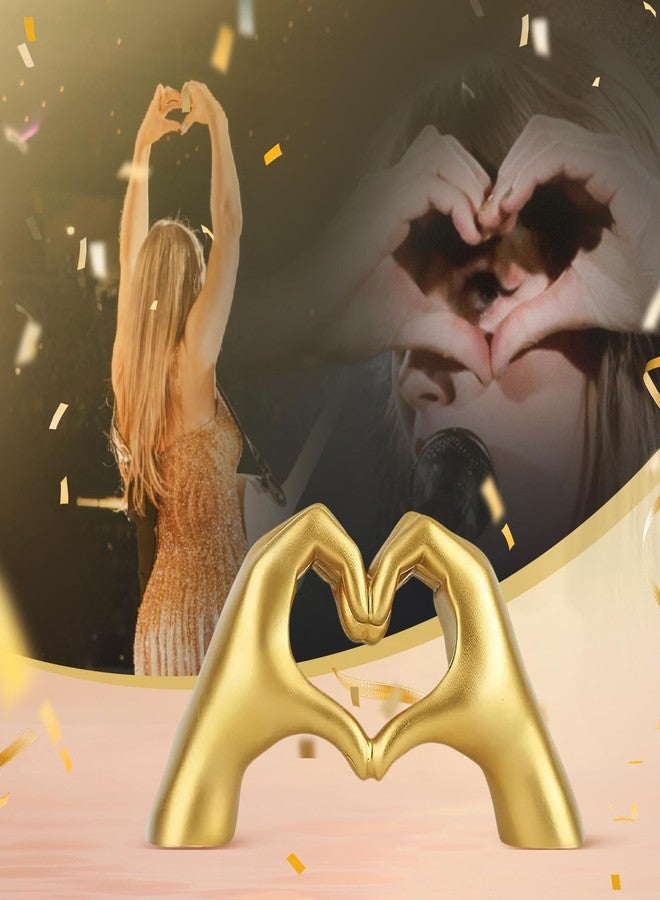 Magicsculp Gold Heart Hands Statue – 9.4" W Taylor Swift Inspired Decor, Elegant Gold Room Decor for Desk, Bookshelf, or Coffee Table, for Fans & Home Décor Accents - Image 2