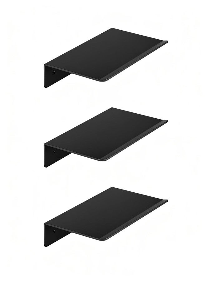 NEETBU Metal Floating Wall Shelves - Small Wall Mounted Display Shelf for Collectibles, Mini Hanging Shelves Set for Bathroom, Bedroom, Kitchen & Living Room Decor (Black, 8 in-3 Pcs) - Image 1