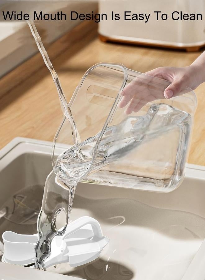 Kitchen Storage Container  Rice Storage Container Rice Dispenser Food Storage Containers Household Rice Bucket Transparent Plastic Grain Storage Container Sealed Household Grain Storage Bucket with Measuring Cups (2800ML)  - Image 5