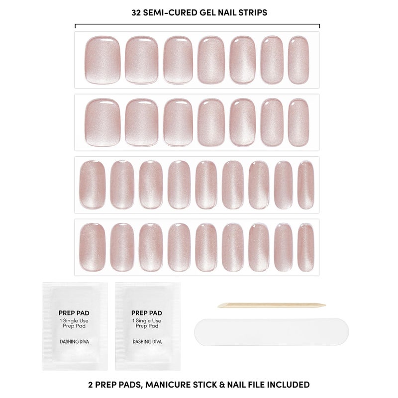 Dashing Diva Glaze Nail Strips - Ring The Alarm | Works with Any LED Nail Lamp | Long Lasting, Chip Resistant, Semicured Gel Nail Strips | Contains 34 Salon Quality Nail Wraps, 2 Prep Pad, 1 Nail File - Image 2