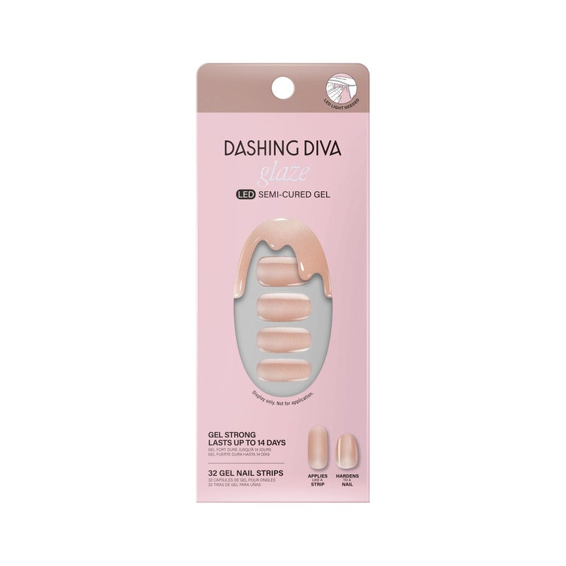 Dashing Diva Glaze Nail Strips - Ring The Alarm | Works with Any LED Nail Lamp | Long Lasting, Chip Resistant, Semicured Gel Nail Strips | Contains 34 Salon Quality Nail Wraps, 2 Prep Pad, 1 Nail File - Image 1