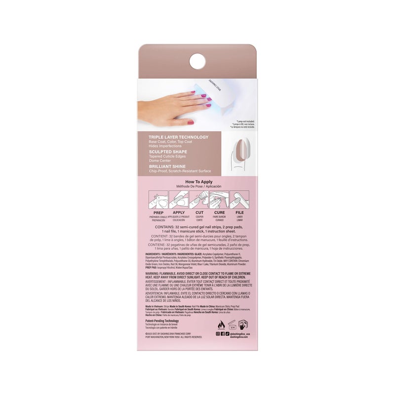Dashing Diva Glaze Nail Strips - Ring The Alarm | Works with Any LED Nail Lamp | Long Lasting, Chip Resistant, Semicured Gel Nail Strips | Contains 34 Salon Quality Nail Wraps, 2 Prep Pad, 1 Nail File - Image 4