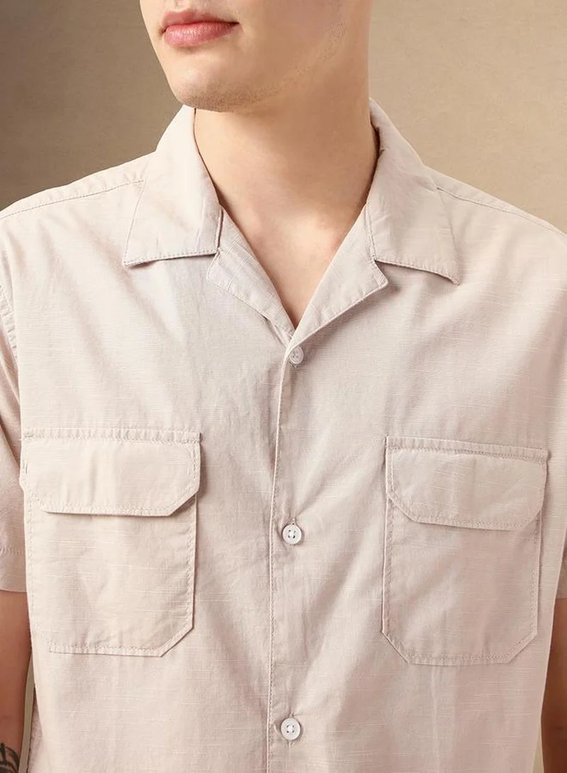 Dennis Lingo Men's Multicoloured Cotton Blend Solid Button Down Relaxed Fit Shirt