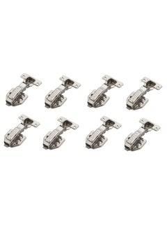 ZORBA Zorba Stainless Steel Steel Soft Close 2D Hydraullic Clip On Concealed Hinges for Full Overlay Door Pack of 4 Pair 0 Degree Crank Silver  - Image 1
