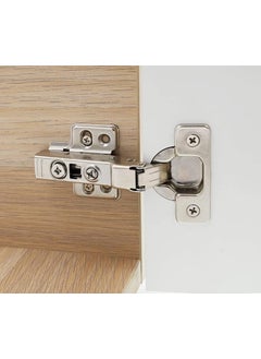 ZORBA Zorba Stainless Steel Steel Soft Close 2D Hydraullic Clip On Concealed Hinges for Full Overlay Door Pack of 4 Pair 0 Degree Crank Silver  - Image 5