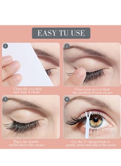 KASTWAVE Eyelid Lift Strips, 480 Lace Double Eyelid Patches with Forked Bar and Tweezers Mesh Natural Invisible Non-marking Self-adhesive Eyelid Patches for Heavy Continuous Droopy Single Eyelid (Skin Tone)  - Image 5