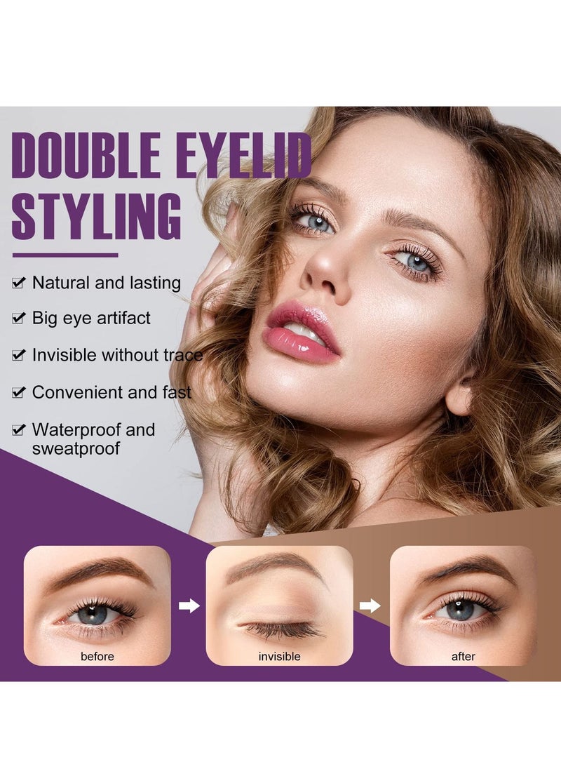KASTWAVE - Eyelid Lift Strips, 480 Lace Double Eyelid Patches with Forked Bar and Tweezers Mesh Natural Invisible Non-marking Self-adhesive Eyelid Patches for Heavy Continuous Droopy Single Eyelid (Skin Tone) - Image 1