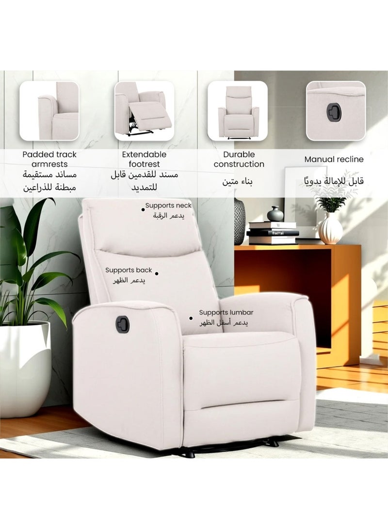 Micasa Durable High Quality Manual Recliner Chair Buff BF0112D - Image 3