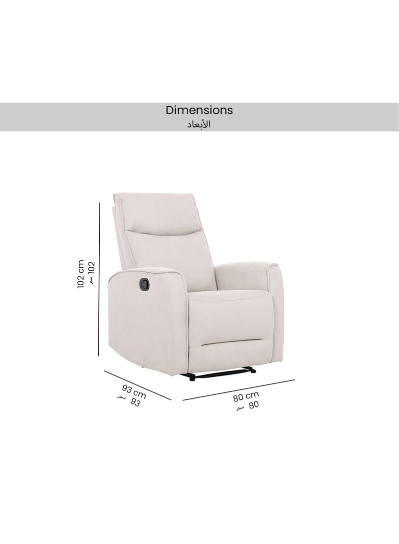 Micasa Durable High Quality Manual Recliner Chair Buff BF0112D - Image 4