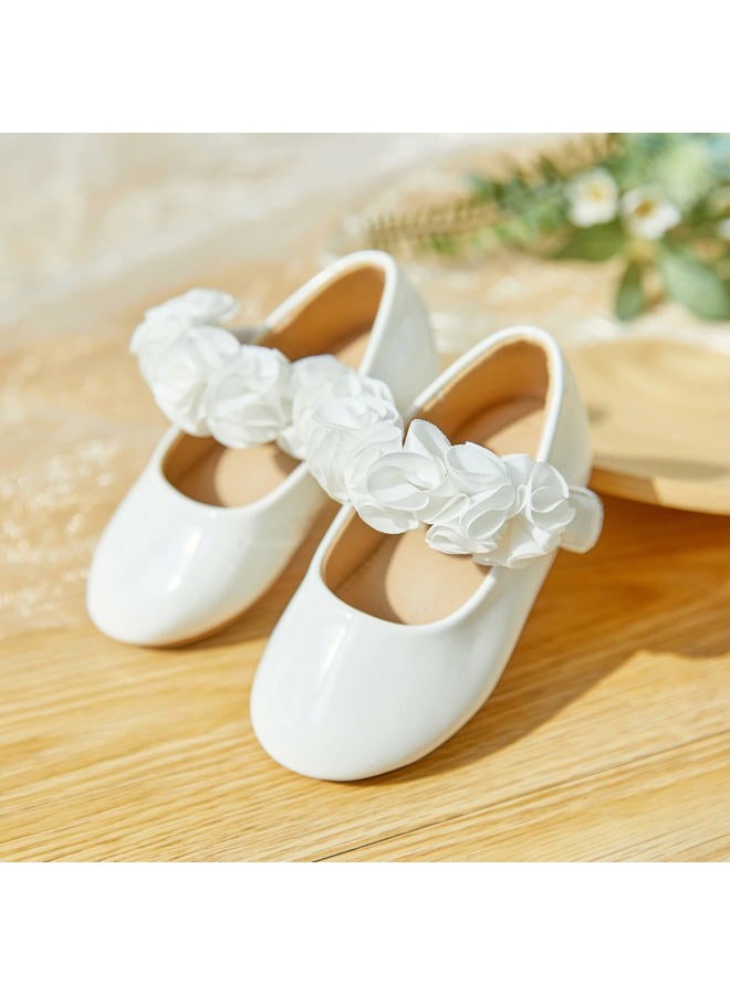 Felix & Flora Toddler Little Girl Dress Shoes - Girl Mary Jane Flats Party School Wedding, B819-white, 8 Toddler - Image 4