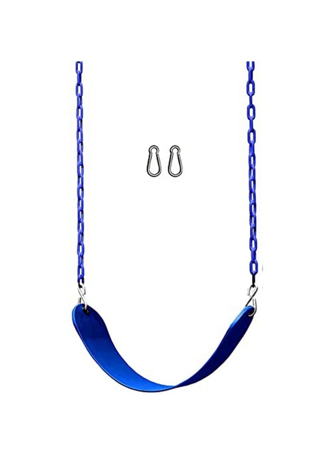 Toy Park - Toy Park Baby Flexible Swing seat with 60'' Heavy Duty Chain & Snap Hooks (Blue), Jhula for Adults, Indoor/Outdoor Hanging Swing for Baby, Swing for Balcony, Swing for Kids and Adults - Image 1