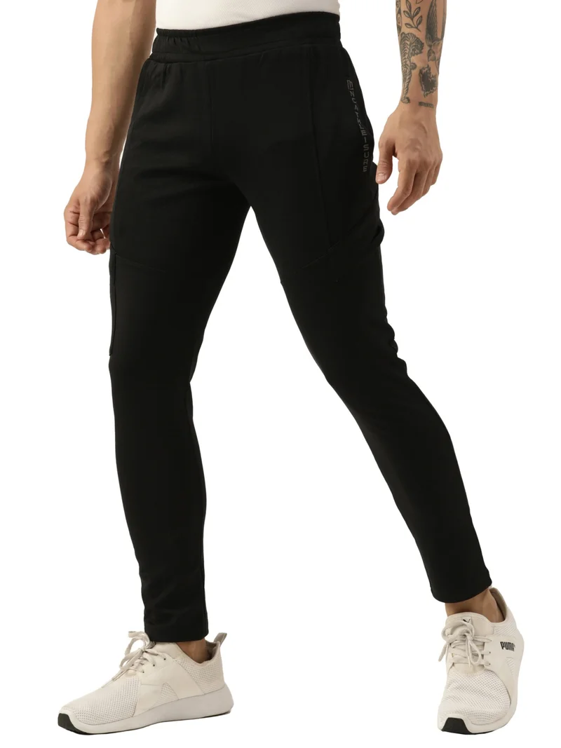 Maniac  Maniac Mens Jogger Printed Black Cutpanel Polyester Sports Slim Fit Jogger for Men | Best Price UAE