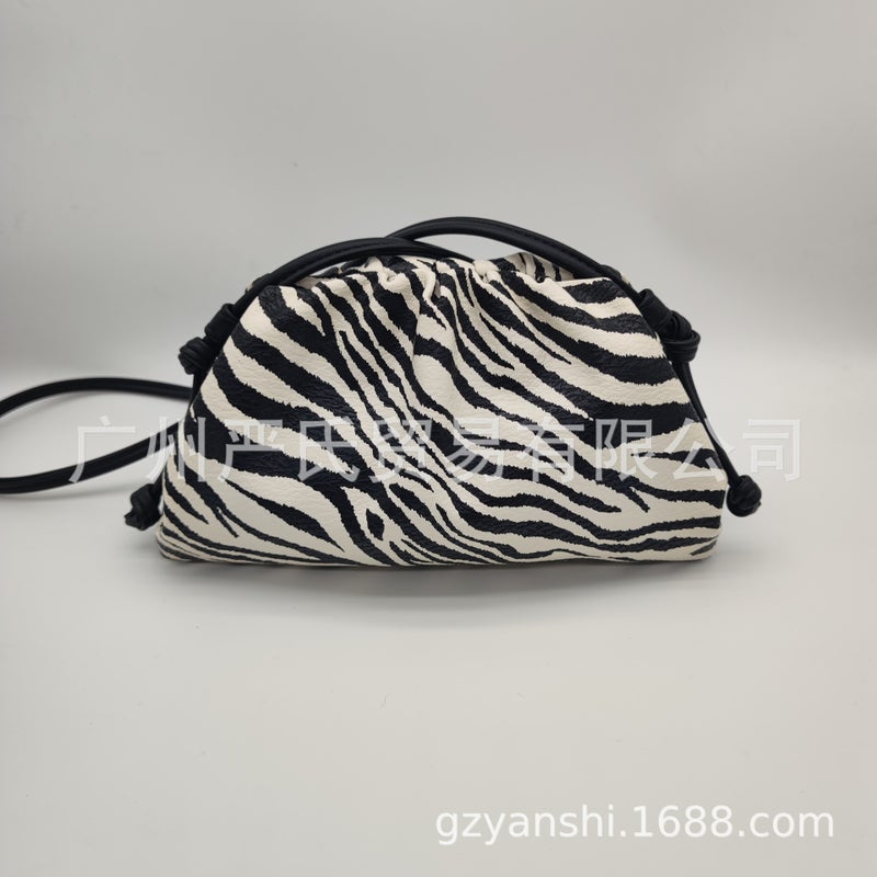 Zebra Pattern Cloud Bag Women'S Bag Pleated Dumpling Bag New Fashion Shoulder Crossbody Bag Hand-Held Women'S Bag - Image 2