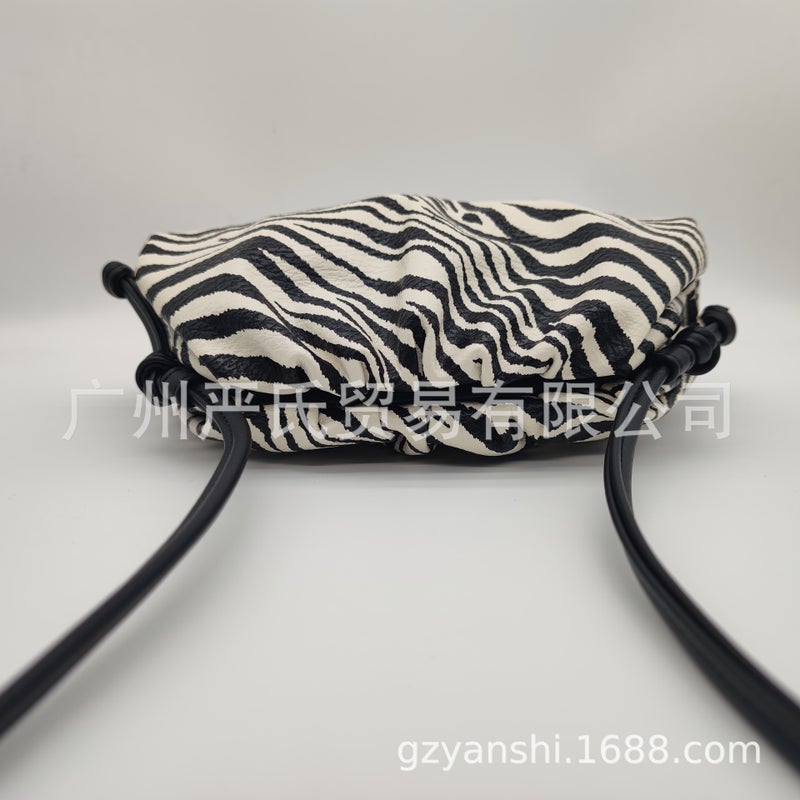 Zebra Pattern Cloud Bag Women'S Bag Pleated Dumpling Bag New Fashion Shoulder Crossbody Bag Hand-Held Women'S Bag - Image 4