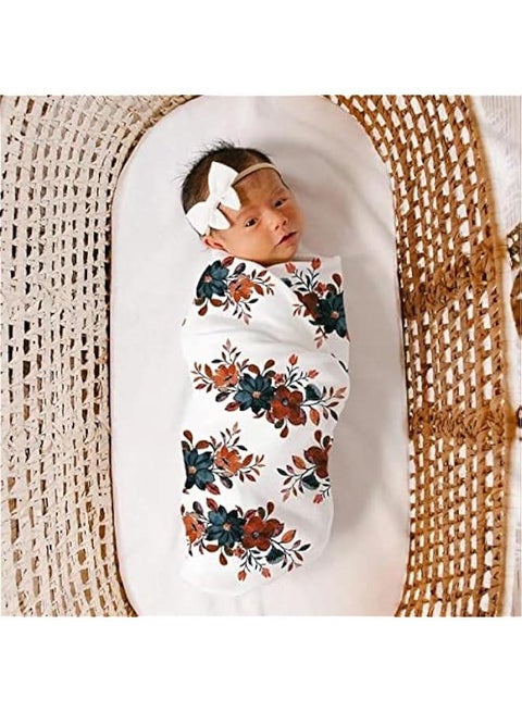 Baby Swaddle Blanket Wrap Set for Newborn, Swaddle Receiving Muslin Baby Boys Girls Unisex infant Wrap Sleeping Cloth,100% Cotton Blanket with Beanie hats