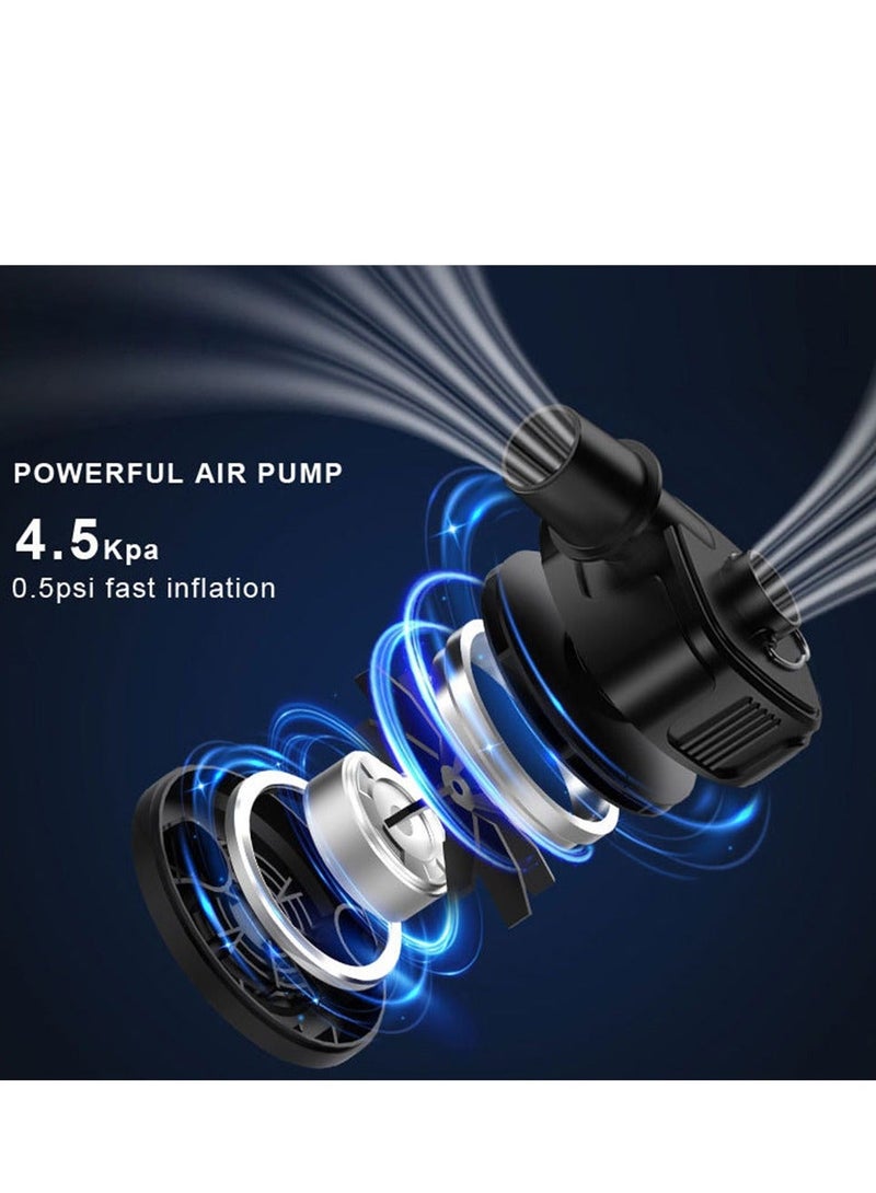 Generic Air Pump Portable for Inflatables 4000mAh Mini Air Mattress Pump LED Light USB Rechargeable Travel Electric Air Pump for Camping Pads Pool Floats Swimming Rings Vacuum Bags Travel  - Image 5