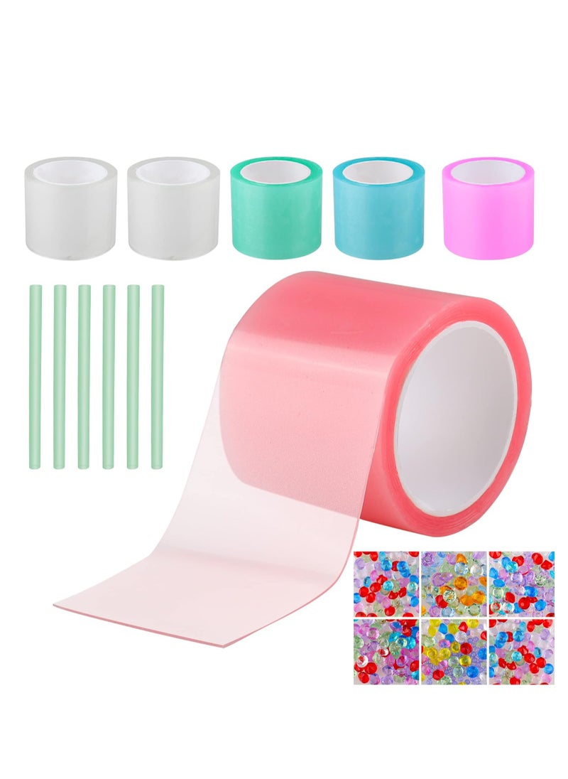 XIYU Nano Tape Bubble- 6pcs, Color Double Sided Tape Elastic Bubbles DIY Craft Kit, Squishy Ball, Party Favors and Fidget Toys for Girls, Boys, Kids.  - Image 1