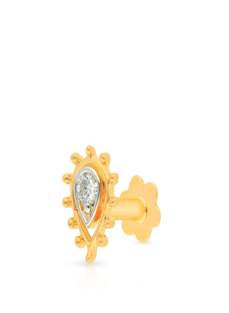 Malabar Gold and Diamonds دبوس أنف من الماس الطبيعي عيار 18 قيراط (750) للنساء MNGNNP0308 - Image 1