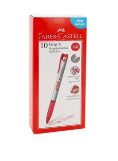 Grip X10 Dry Ink Pen Red Ink Color 1mm Ballpoint 10 Pieces