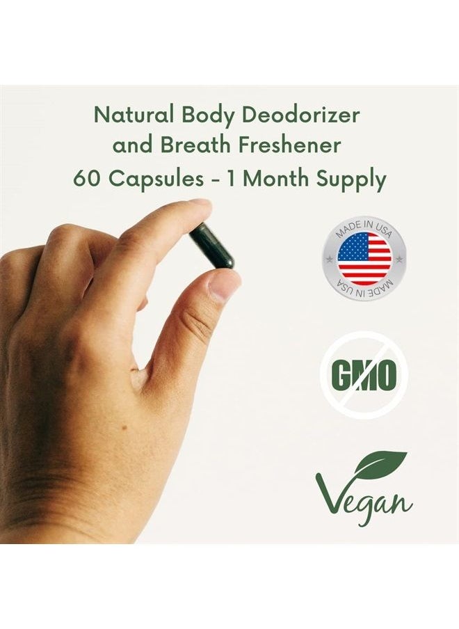 Premium Certified - FreshMD- Bad Breath and Body Odor Support - 60 Capsules - All Natural & Vegan Friendly - L. Acidophilus and Chlorophyllin - Third Party Tested, Made in USA - Image 1