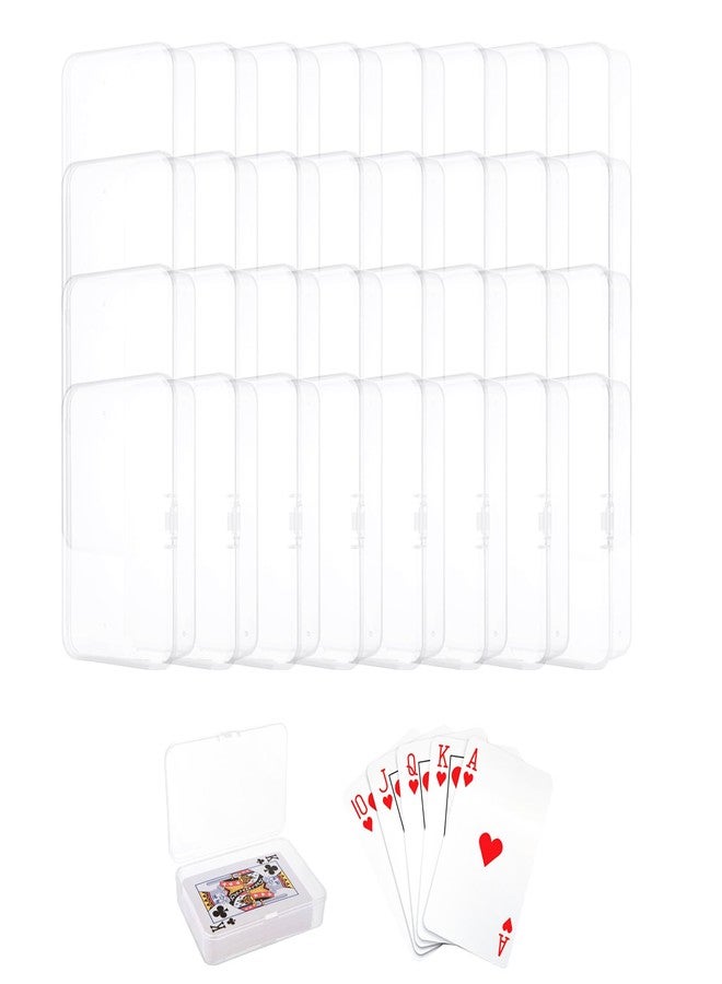 SENENQU 48PCS Plastic Playing Card Case Holder, Clear Card Deck Box, Snaps Closed - Image 1