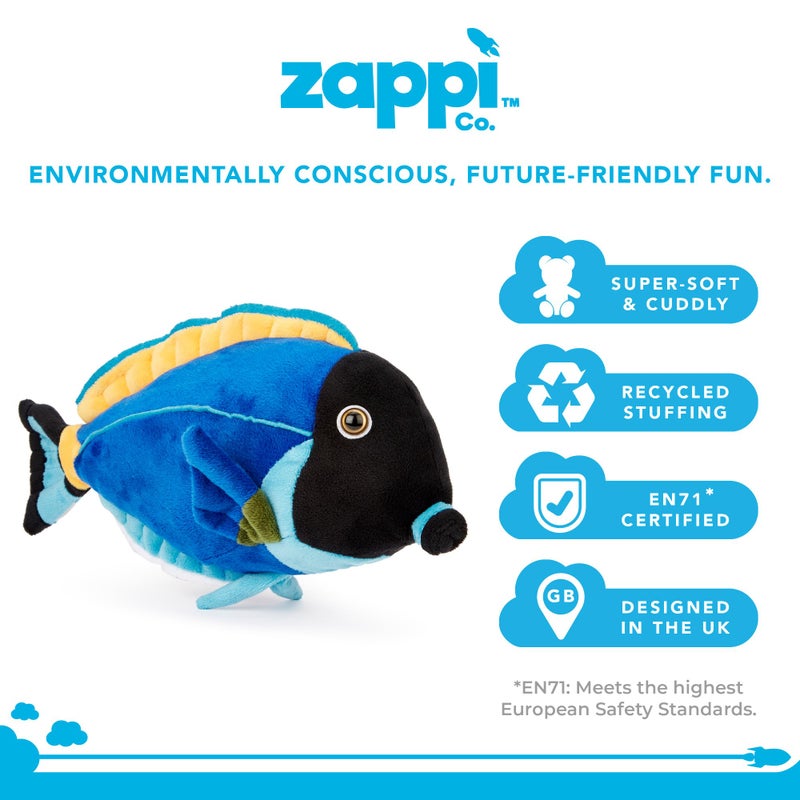 Zappi Co Plush Children's Stuffed Soft Cuddly Plush Toy-Part of Safari Animals Collection, Perfect for Kids (31cm Depth)(Powder Blue Surgeonfish) - Image 2