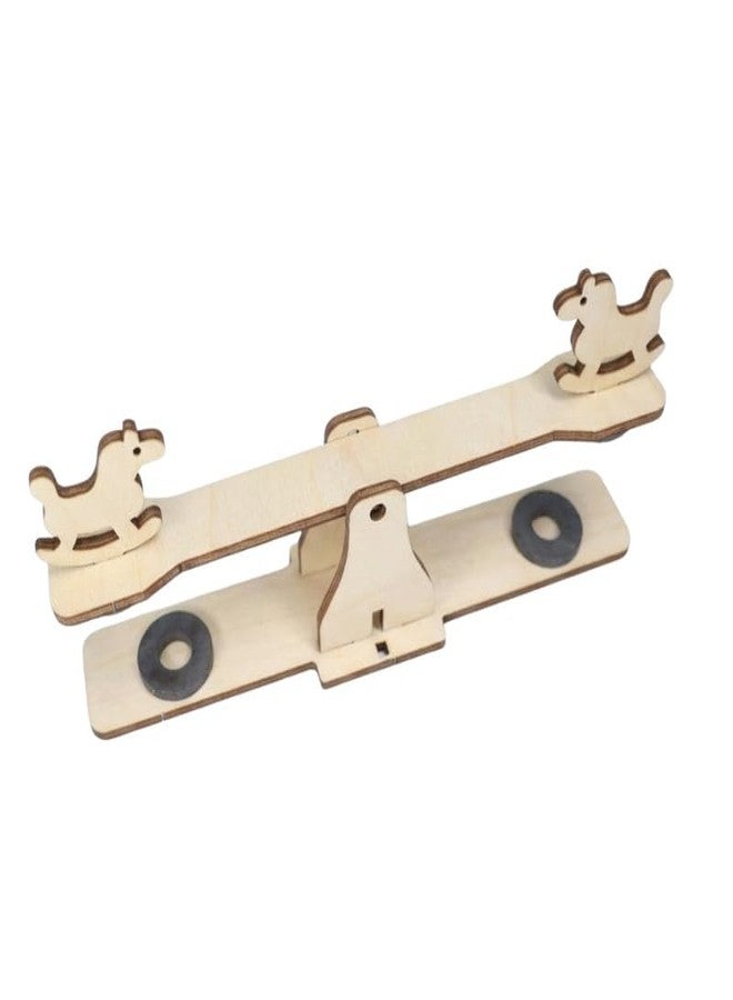 ESPtronics DIY STEM Wooden Magnetic Seesaw Educational Science Project Kit Experiment with Magnetism and Lever Principal Physics Working Model for Class 6-10 Students - Image 1