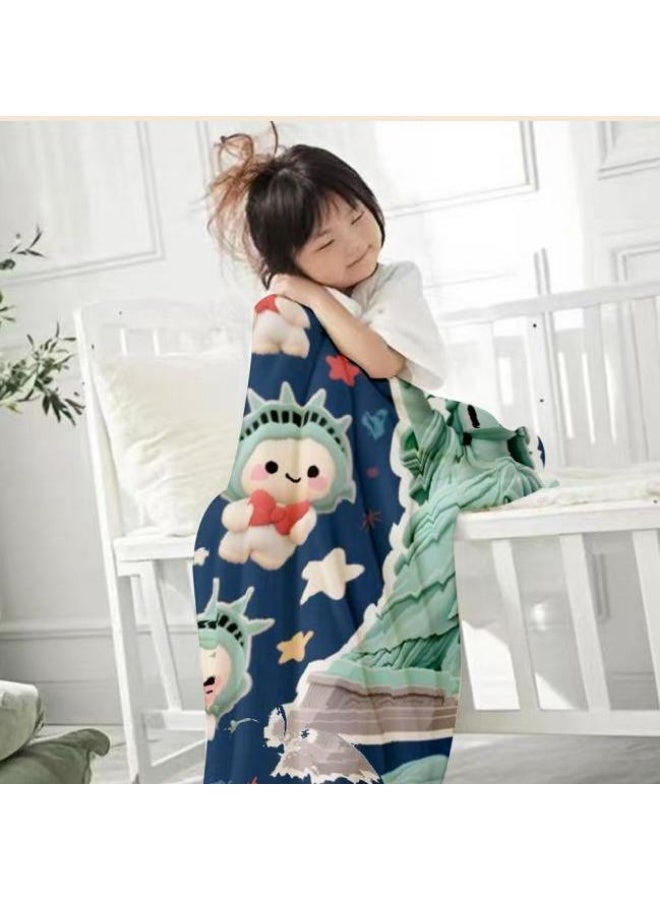 general Baby and children's cartoon flannel thin blanket (warm and comfortable, suitable for sleep, game use) 70cm*100cm - 1034 - Image 3