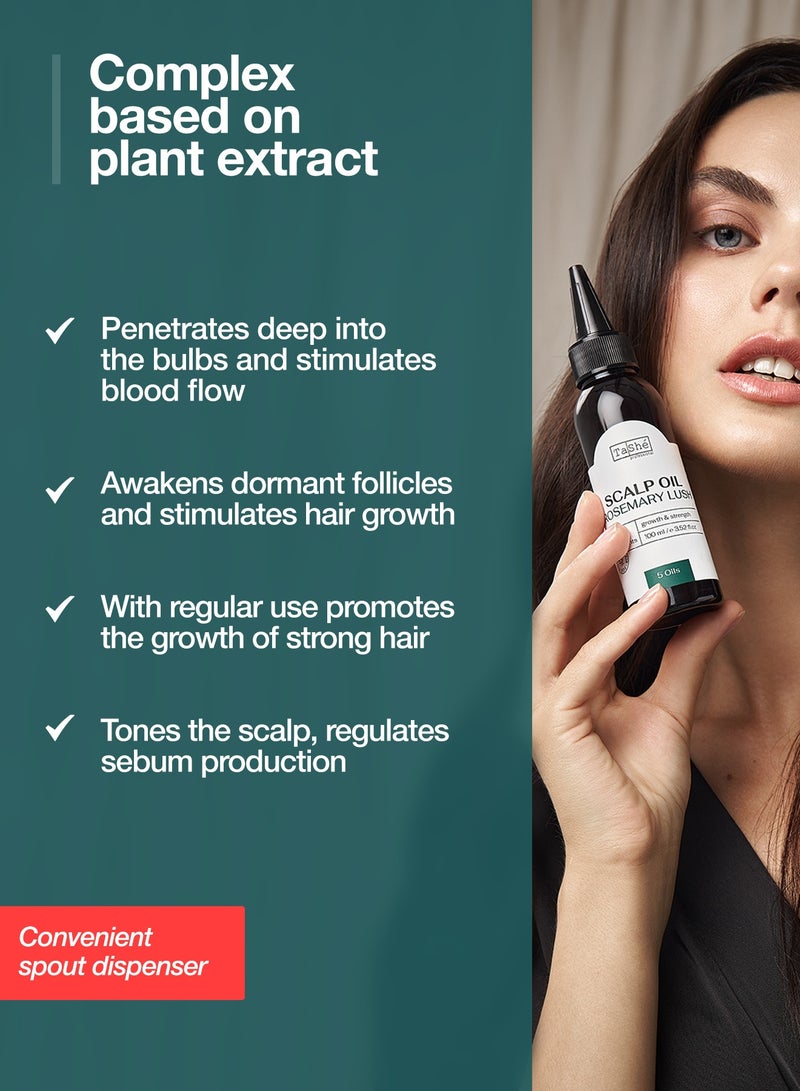 تاش زيت نمو الشعر بإكليل الجبل والبيوتين | تركيبة نقية 100% وغير دهنية | إعادة نمو أسرع للشعر بمعدل 4× والتحكم في تساقطه | يقوّي الجذور ويهدئ فروة الرأس المتهيجة | 100 مل - Image 4