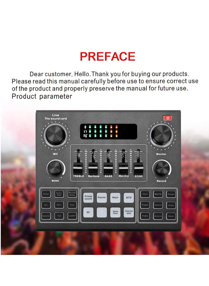 Multifunctional Live V9 Sound Card and BM800 Suspension Microphone Kit Broadcasting Condenser Microphone Set Intelligent Webcast Live Sound Card for Computers and Mobilephone - Image 5