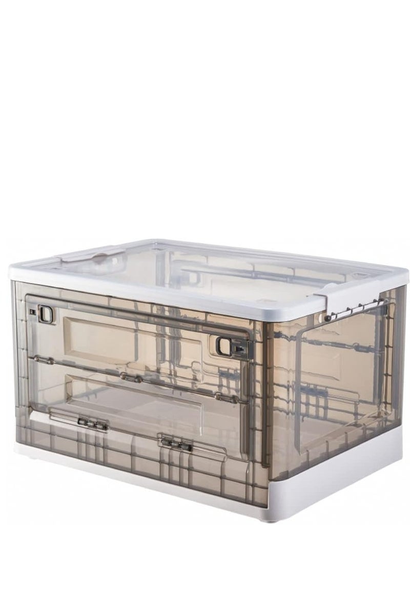 150L Storage Box Foldable Clothes Storage Box Toy Storage Basket Book Storage Container Organize Box Organizer with Handle Kitchen Home Office Closet Room Nursery Box (white) - Image 1