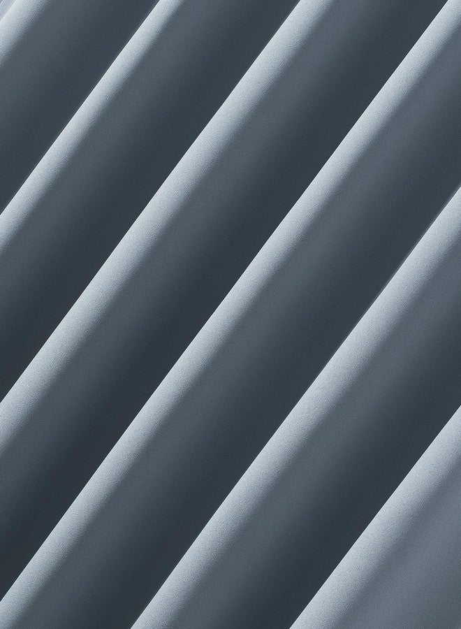 Sun Zero Belize 2-Pack Magnetic Closure Pleated Look Theater Grade 100% Blackout Back Tab Curtain Panel Pair, 52" x 84", Denim Blue - Image 4