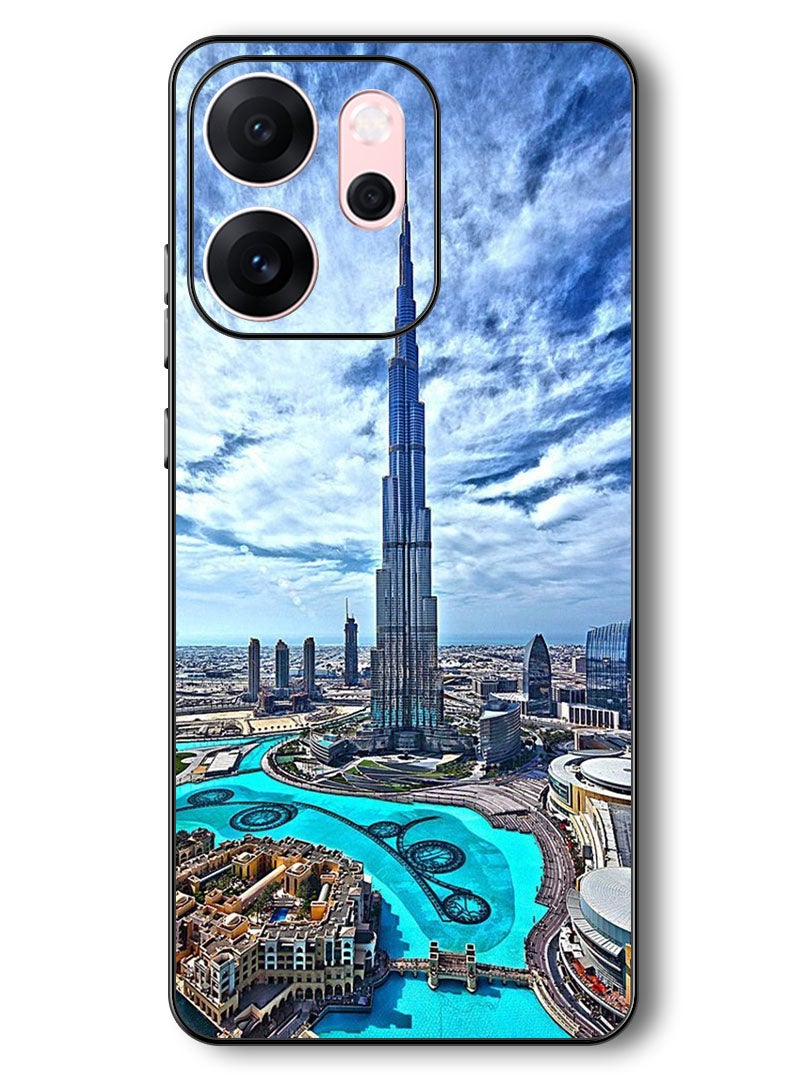 Theodor Case Compatible with Oppo Reno 14 F 6.57 Inch Protection Shockproof Bumper Cover Burj Khalifa in Day - Image 1