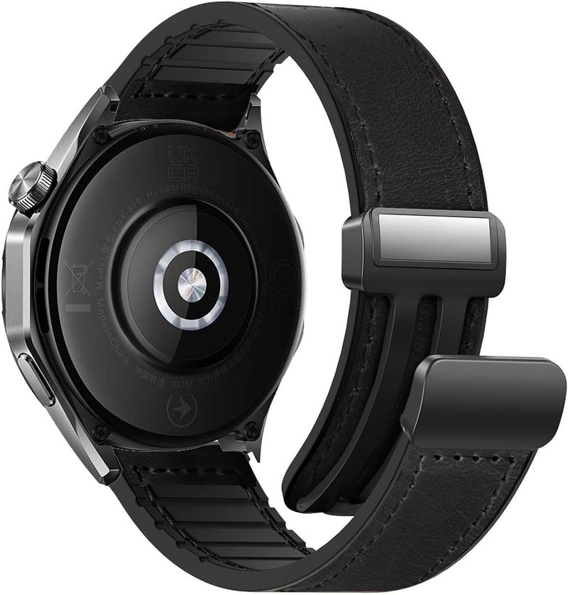 حزام ساعة جلدي 22 مم متوافق مع Huawei GT6 46 مم/GT6 pro/GT5/GT4 46 مم/GT3 46 مم/GT3 Pro/Watch 3/GT2e/GT2 pro/GT5 pro/GT2 42 مم 46 مم حزام بديل - Image 1