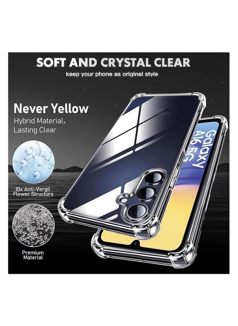 Generic Samsung Galaxy A16 (5G) Case Clear Shockpoof Reinforced Corners Slim Fit Soft Flexible TPU Bumper Phone Case With Camera Protection for Samsung Galaxy A16 (5G) ,Crystal Clear  - Image 4