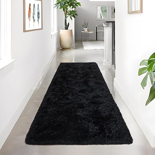 Noahas Black Runner Rug for Hallway,2'x6' Long Area Rugs for Bedroom Living Room,Non Slip Thick Shag Floor Carpet for Entryway Kitchen Dorm Nursery Bedside Kids Room - Image 3