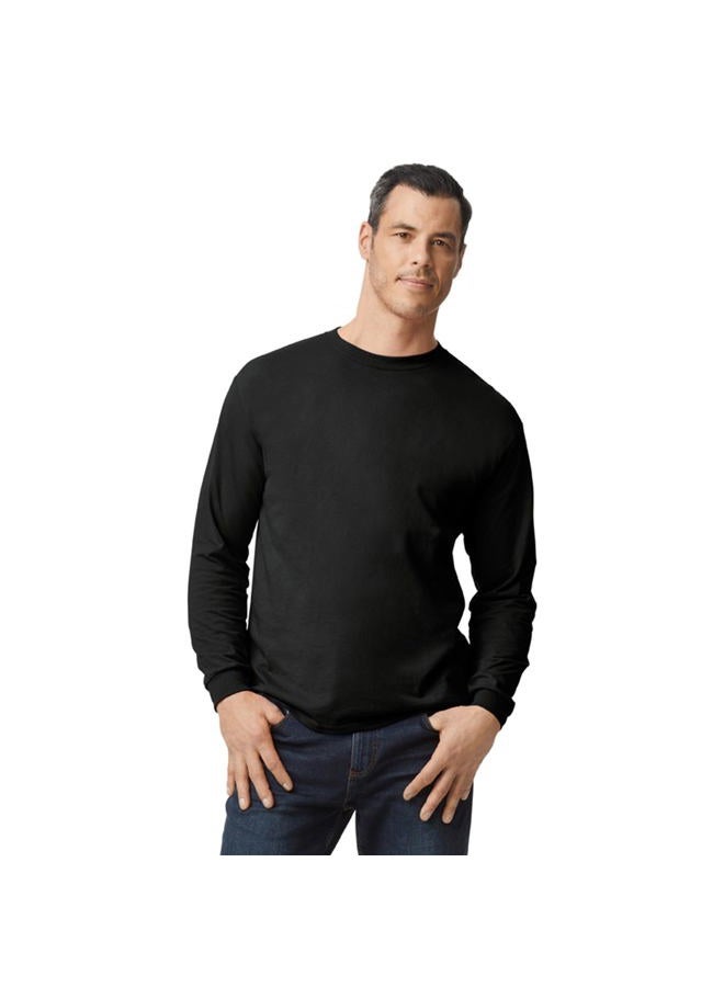 Gildan تي شيرت رجالي بأكمام طويلة من دراي بليند، طراز G8400، عبوة 2، أسود، XXL - Image 2