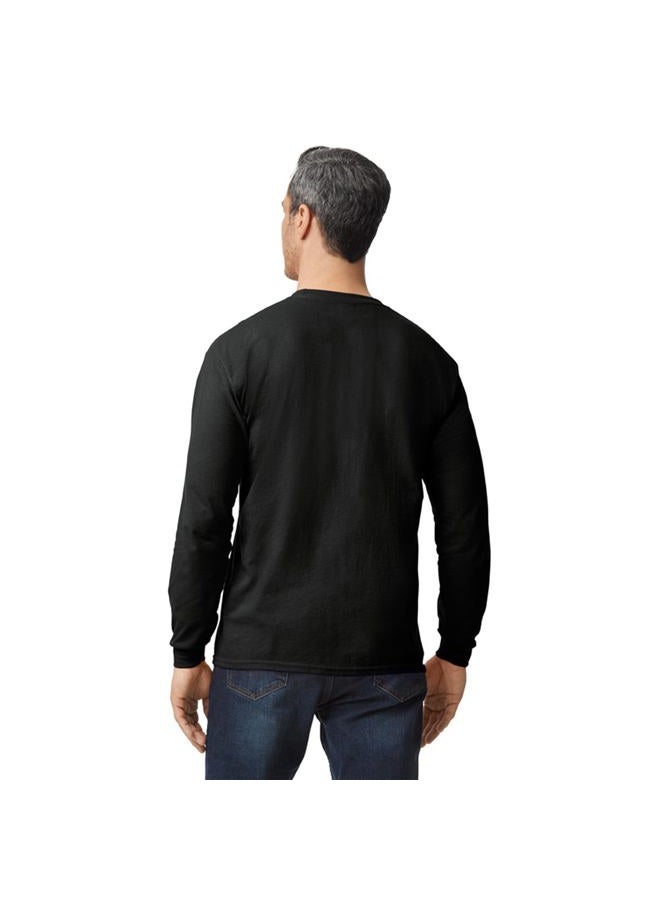 Gildan تي شيرت رجالي بأكمام طويلة من دراي بليند، طراز G8400، عبوة 2، أسود، XXL - Image 4