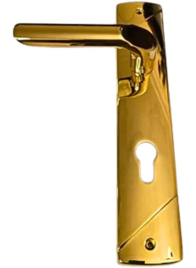 Union J‑700BS11EP85 PB Polished Brass Lever Handle on Long Back Plate – Premium Gold-Finish Door Handle Only - Image 3
