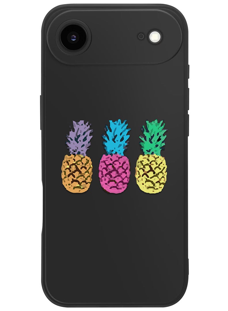 Theodor Protective Slim Fit Case Liquid Silicone Cover with Full Body Protection Anti-Scratch Shockproof Case For Apple iPhone 17 Air (Black) pineapple - Image 1