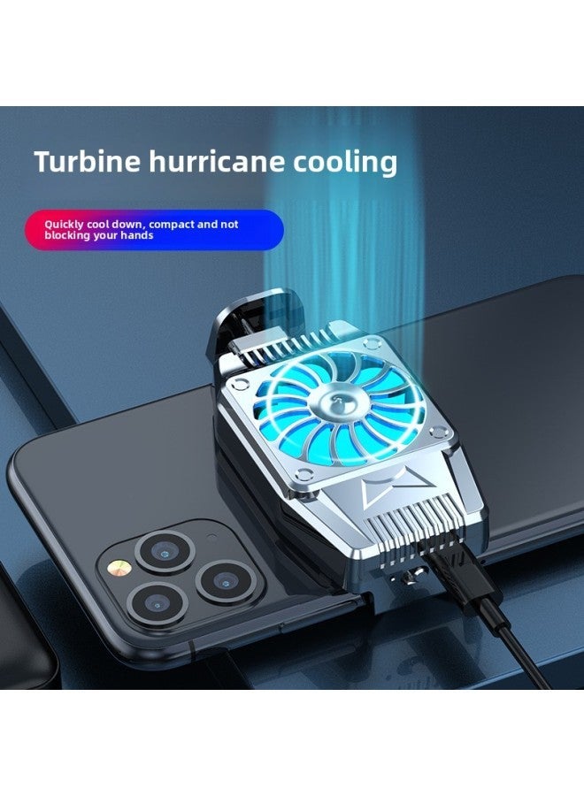 Mobile Phone Radiator Air-cooled H15 Wireless Cooling Artifact Back Clip Refrigerator Silent Live Chicken Eating Artifact-Colour:【silver - Rechargeable Model】 Function: Fan Model (battery Life More - Image 1