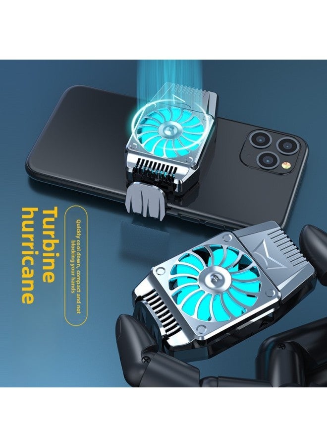Mobile Phone Radiator Air-cooled H15 Wireless Cooling Artifact Back Clip Refrigerator Silent Live Chicken Eating Artifact-Colour:【silver - Rechargeable Model】 Function: Fan Model (battery Life More - Image 2