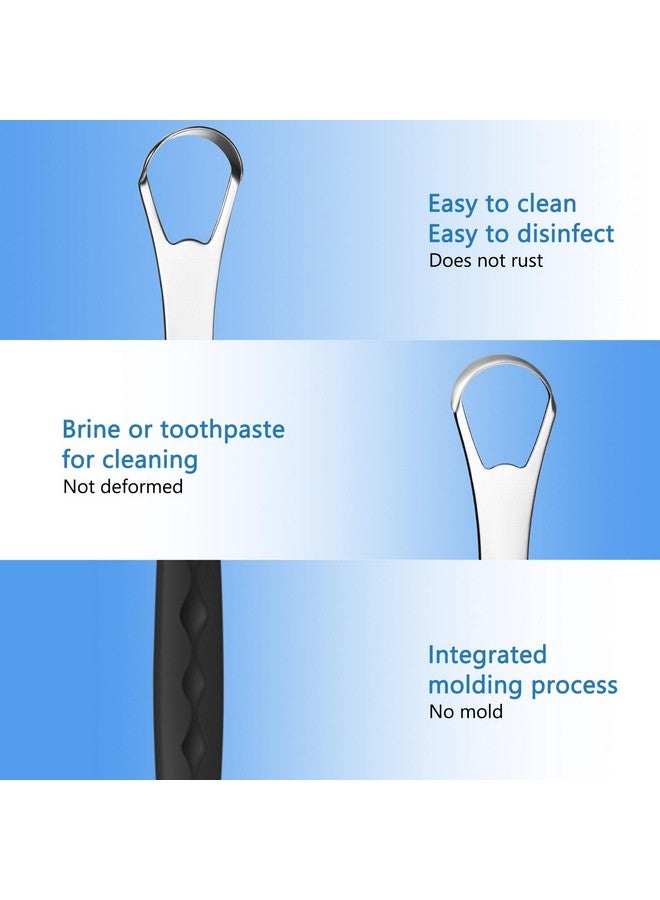 Yinkin 4 Pcs Tongue Scraper Cleaner Adults and Kids Stainless Steel Tongue Brush Metal Tongue Scraper Reduce Bad Breath with Travel Cases for Men Women Oral Mouth (Green, Blue, Black and Purple) - Image 5