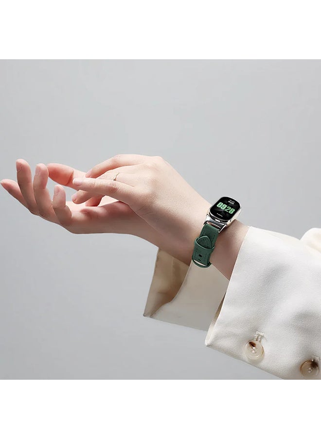 O Ozone Leather Straps For Xiaomi Smart Band 8, Leather Replacement Strap Watch Wrist Band Smart Bracelet Accessories for Women Men - White  - Image 5