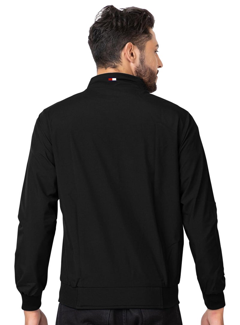 FTX Men Solid Full Sleeve Black Color Regular Fit Windcheater Casual Jacket - Image 2