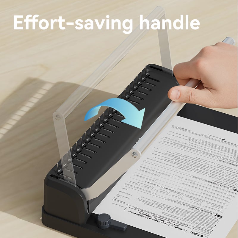 Deli A4 Binding Machine Comb Binding Heavy Duty Paper Punch and Binder for Office Use - Image 3